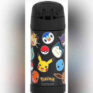 THERMOS FUNTAINER 12Ounce Stainless Steel Vacuum Insulated Straw Bottle,Pokemon